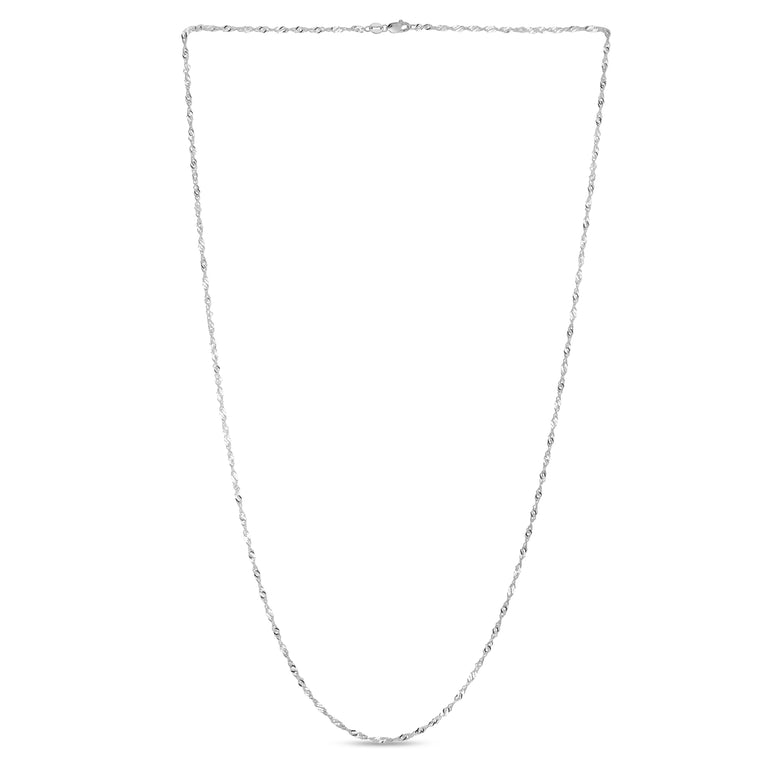 10K Gold 1.5mm Singapore Chain-White | Lobster