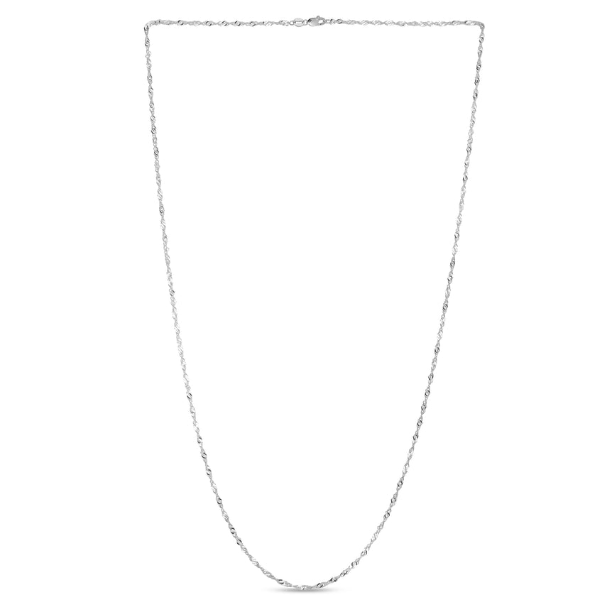 10K Gold 1.5mm Singapore Chain-White | Lobster