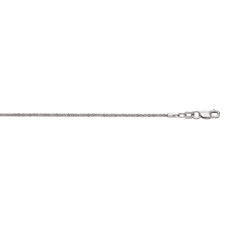 10K Gold 1.5mm Sparkle Chain -White | Lobster