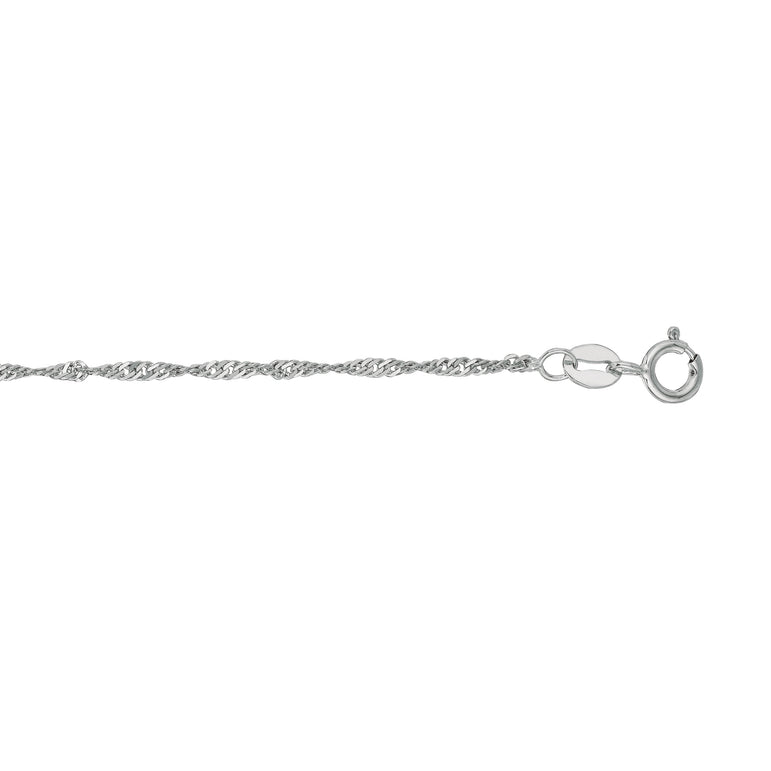 10K Gold 1.5mm Singapore Chain-White | Spring Ring