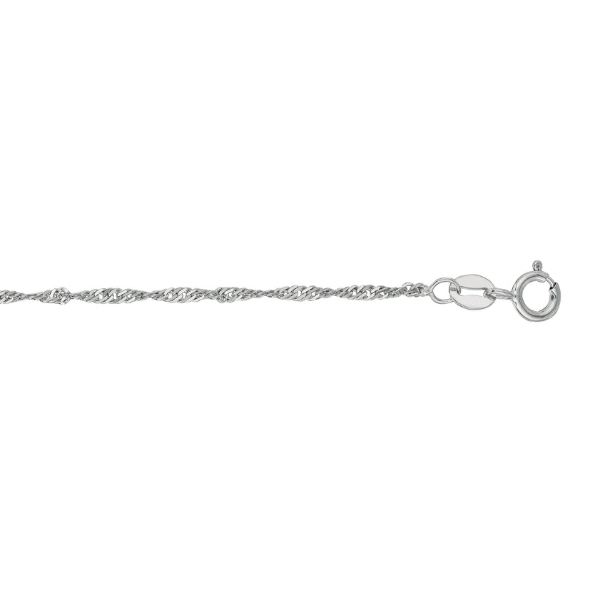 10K Gold 1.5mm Singapore Chain-White | Spring Ring