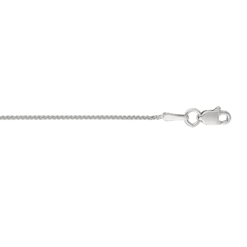 10K Gold 1.0mm Wheat Chain -White | Lobster