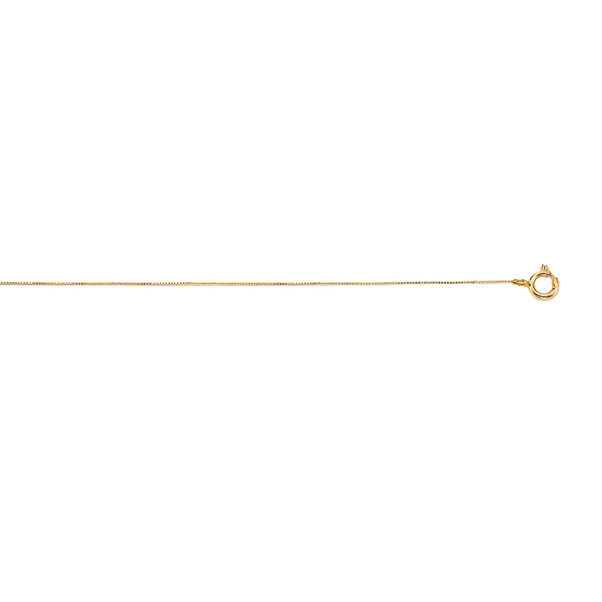 10K Gold .45mm Classic Box Chain -Yellow | Spring Ring