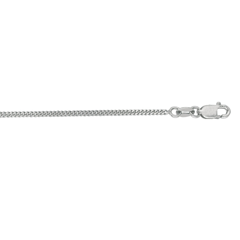 10K Gold 1.4mm Gourmette Chain-White | Spring Ring
