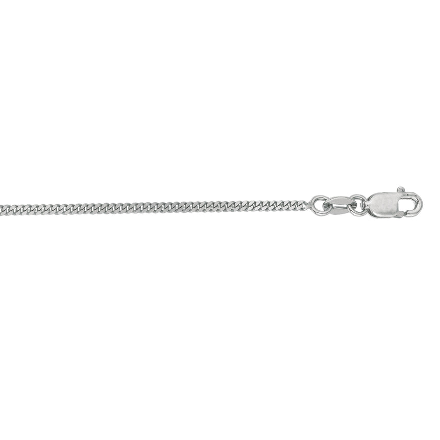 10K Gold 1.4mm Gourmette Chain-White | Spring Ring