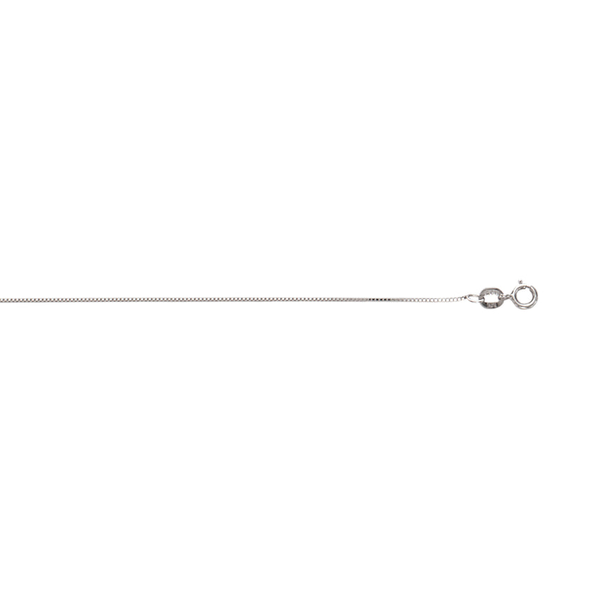10K Gold .6mm Classic Box Chain -White | Spring Ring