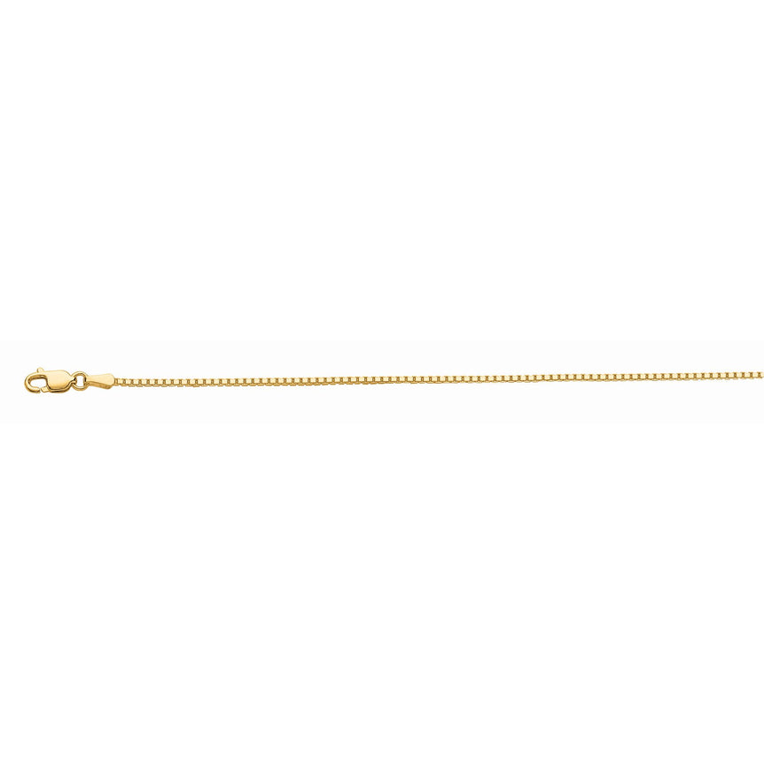 10K Gold 1.2mm Octagonal Box Chain -Yellow | Lobster