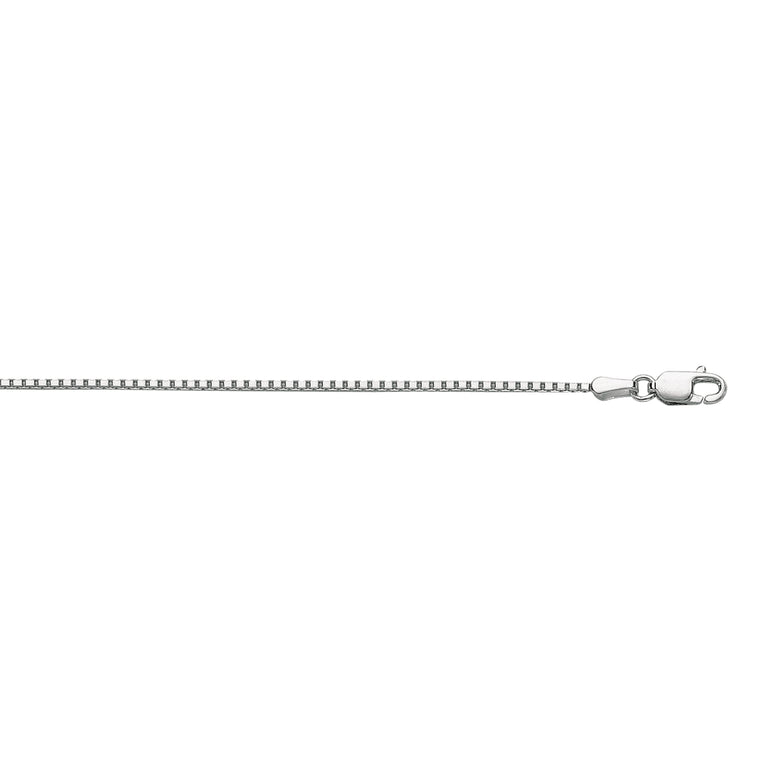 10K Gold 1.2mm Octagonal Box Chain -White | Lobster