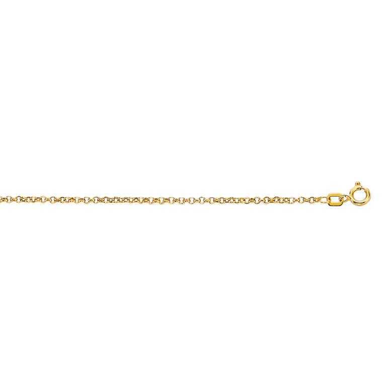 10K Gold 1.9mm Lite Rolo Chain-Yellow | Spring Ring