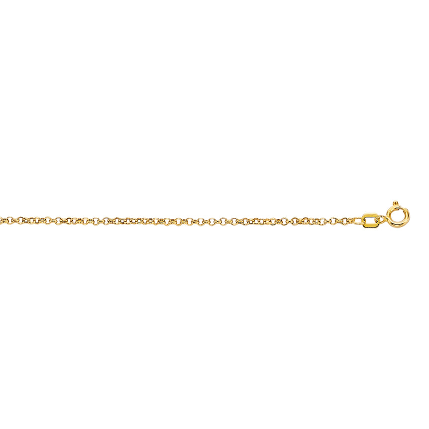 10K Gold 1.9mm Lite Rolo Chain-Yellow | Spring Ring