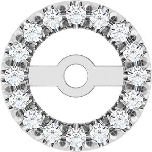14K White 4.6 mm ID 1/8 CTW Natural Diamond French-Set Earring Jackets-Polished-1/8 Ctw Natural Diamond French-Set Earring Jacket