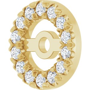 14K Yellow 3.6 mm ID 1/10 CTW Natural Diamond French-Set Earring Jackets-Polished-1/10 Ctw Natural Diamond French-Set Earring Jacket