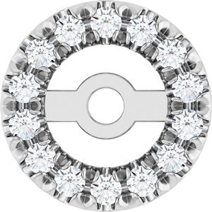 14K White 3.6 mm ID 1/10 CTW Natural Diamond French-Set Earring Jackets-Polished-1/10 Ctw Natural Diamond French-Set Earring Jacket