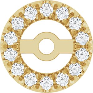 14K Yellow 3.6 mm ID 1/10 CTW Natural Diamond French-Set Earring Jackets-Polished-1/10 Ctw Natural Diamond French-Set Earring Jacket