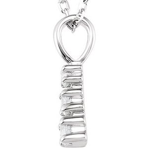 14K White 1/6 CTW Natural Diamond Graduated 18" Necklace-Natural Diamond-2.7Mm :: 1/6 Ctw