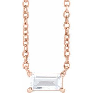 14K Rose 1/3 CT Lab-Grown Diamond 16-18" Necklace-Lab-Grown Diamond-5.5 X 2.75Mm :: 1/3 Ctw