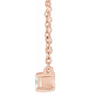 14K Rose 1/3 CT Lab-Grown Diamond 16-18" Necklace-Lab-Grown Diamond-5.5 X 2.75Mm :: 1/3 Ctw