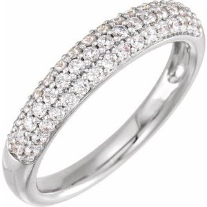 14K White 1/2 CTW Lab-Grown Diamond Ring-Round-1.4 Mm