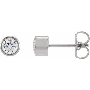 14K White 4 mm Round 1/2 CTW Lab-Grown Diamond Earrings-Pair-4Mm :: 1/2 Ctw