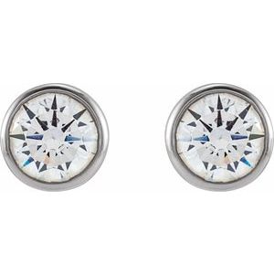 14K White 4 mm Round 1/2 CTW Lab-Grown Diamond Earrings-Pair-4Mm :: 1/2 Ctw