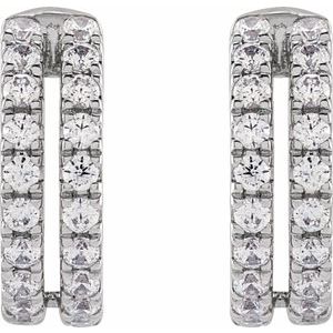 14K White 1/2 CTW Lab-Grown Diamond Ear Cuff-1.4 Mm-14K White