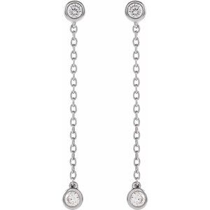 14K White 1/4 CTW Lab-Grown Diamond Chain Earrings-2.5 Mm-14K White