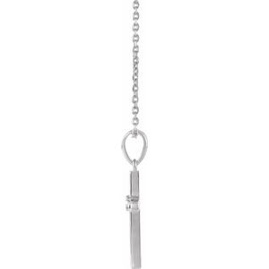 Sterling Silver .03 CT Natural Diamond Cross 16-18" Necklace-Natural Diamond-2Mm :: 0.03 Ct