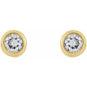 14K Yellow .03 CTW Natural Diamond Micro Bezel-Set Earrings-1.5 Mm-14K Yellow
