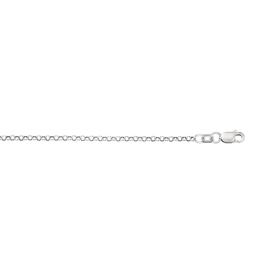 10K Gold 2.4mm Lite Rolo Chain-White | Lobster
