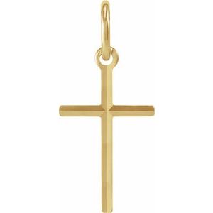 14K Yellow 13x8.5 mm Cross pendant-Polished