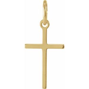 14K Yellow 13x8.5 mm Cross pendant-Polished