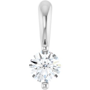 14K White 1/10 CT Lab-Grown Diamond Pendant-Lab-Grown Diamond-3Mm :: 1/10 Ct