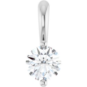14K White 1/5 CT Natural Diamond Pendant-Natural Diamond-4Mm :: 1/5 Ct