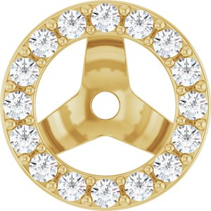 14K Yellow 1/4 CTW Lab-Grown Diamond Halo-Style Earring Jackets-Polished-1/4 Ctw Lab-Grown Diamond Halo-Style Earring Jackets