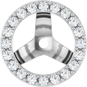 14K White 1/3 CTW Lab-Grown Diamond Halo-Style Earring Jackets-Polished-1/3 Ctw Lab-Grown Diamond Halo-Style Earring Jackets