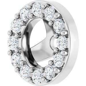 14K White 1/6 CTW Natural Diamond Halo-Style Earring Jackets-Polished-1/6 Ctw Natural Diamond Halo-Style Earring Jackets