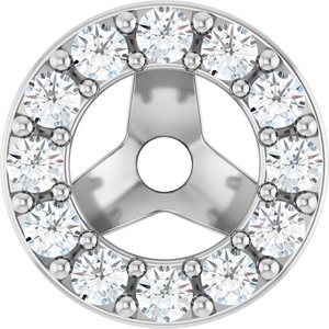 14K White 1/6 CTW Natural Diamond Halo-Style Earring Jackets-Polished-1/6 Ctw Natural Diamond Halo-Style Earring Jackets