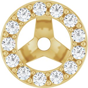 14K Yellow 1/6 CTW Natural Diamond Halo-Style Earring Jackets-Polished-1/6 Ctw Natural Diamond Halo-Style Earring Jackets