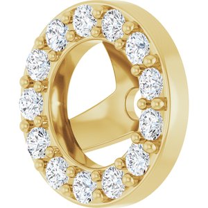 14K Yellow 1/6 CTW Natural Diamond Halo-Style Earring Jackets-Polished-1/6 Ctw Natural Diamond Halo-Style Earring Jackets