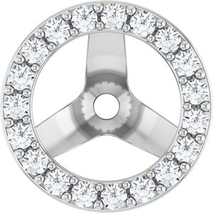 14K White 1/4 CTW Lab-Grown Diamond Halo-Style Earring Jackets-Polished-1/4 Ctw Lab-Grown Diamond Halo-Style Earring Jackets