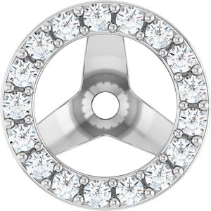 14K White 1/5 CTW Natural Diamond Halo-Style Earring Jackets-Polished-1/5 Ctw Natural Diamond Halo-Style Earring Jackets