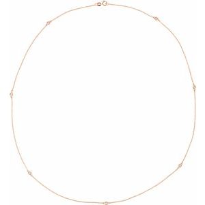 14K Rose 1/4 CTW Natural Diamond 7-Station 24" Necklace-2Mm :: 1/4 Ctw-I1, H+