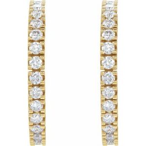 14K Yellow 1/2 CTW Natural Diamond 17.6 mm Hoop Earrings-Round-17.6 Mm