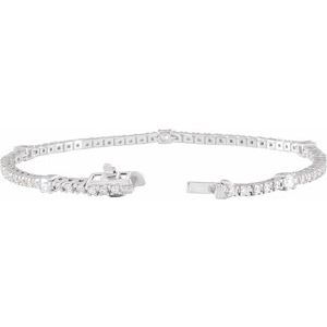 14K White 1 3/4 CTW Lab-Grown Diamond 7" Line Bracelet-Lab-Grown Diamond-Lab-Grown Diamond