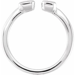 14K White 1 CTW Lab-Grown Diamond Two-Stone Ring-Emerald-5 X 3.5 Mm