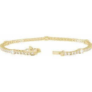 14K Yellow 1 3/4 CTW Lab-Grown Diamond 7" Line Bracelet-Lab-Grown Diamond-Lab-Grown Diamond