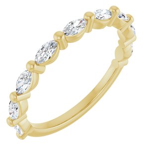 14K Yellow 1/2 CTW Lab-Grown Diamond Anniversary Band-Marquise
