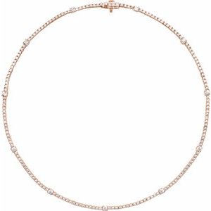 14K Rose 4 CTW Lab-Grown Diamond Line 16" Necklace-Lab-Grown Diamond-3.1Mm :: 4 Ctw