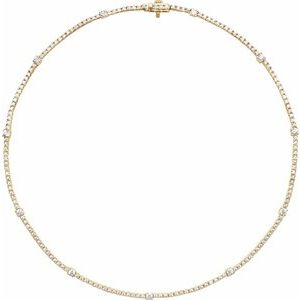 14K Yellow 4 CTW Lab-Grown Diamond Line 16" Necklace-Lab-Grown Diamond-3.1Mm :: 4 Ctw