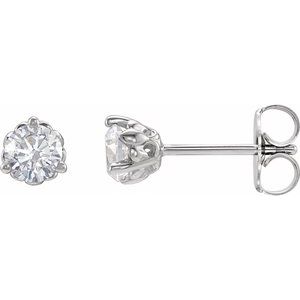 14K White 1/2 CTW Lab-Grown Diamond Fleur-de-Lis Earrings-Pair-4Mm :: 1/2 Ctw